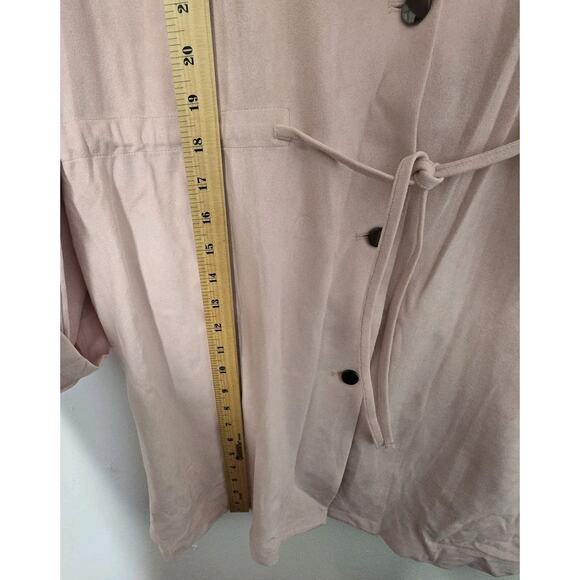 Long-sleeved trench coat with cuffs, lapel coat with drawstring waist - Picture 9 of 12